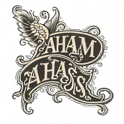 text that says "Aham, yes. jon" tattoo design idea
