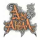 text that says "Aham, yes. jon" tattoo design idea