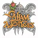 text that says "Aham, yes. jon" tattoo design idea