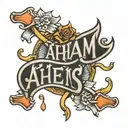 text that says "Aham, yes. jon" tattoo design idea