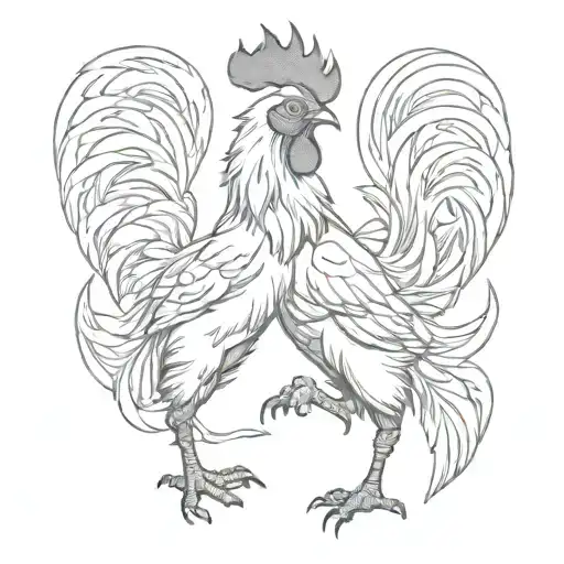 rooster fighting tattoo design idea