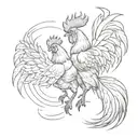rooster fighting tattoo design idea