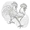 rooster fighting tattoo design idea