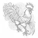 rooster fighting tattoo design idea