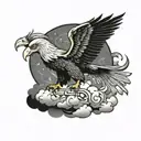 cloud, eagle, flight,humble, time, positive, coding, Hanuman ji, usa, happy, moon , sun, star, maths  tattoo design idea