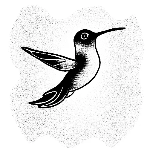 humming bird with fingerprints tattoo design idea