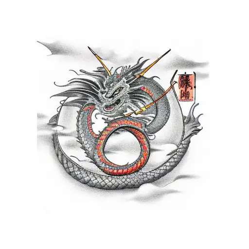 dragon, wrist, cuff tattoo design idea