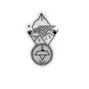 twin peaks with sun setting in between tattoo design idea