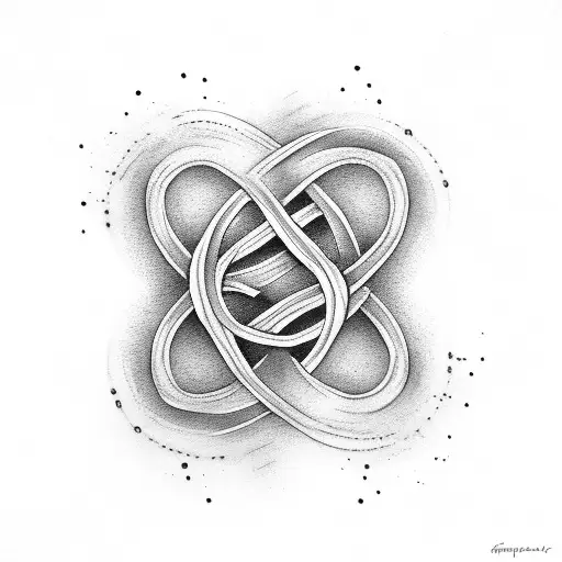 Infinity Symbol 2 names 1 date tattoo design idea