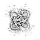Infinity Symbol 2 names 1 date tattoo design idea