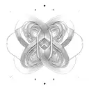 Infinity Symbol 2 names 1 date tattoo design idea