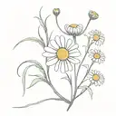 chamomile grows from human bone tattoo design idea