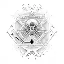 electrocardiograma con clave de sol  tattoo design idea