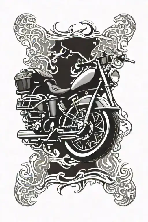 Harley Davidson logo with flames   tattoo design idea