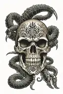 born sinner skull scorpion  tattoo design idea