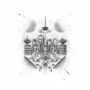 vertical skyline of Vancouver  tattoo design idea
