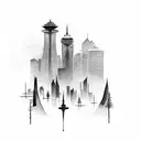 vertical skyline of Vancouver  tattoo design idea
