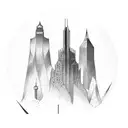 vertical skyline of Vancouver  tattoo design idea