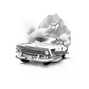 monopoly car tattoo design idea