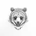 angry bear tattoo design idea