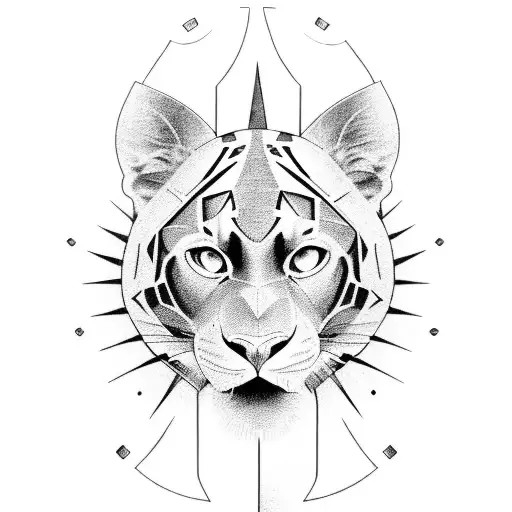 A motorcycle road trip through a jungle filled with majestic black panthers tattoo design idea