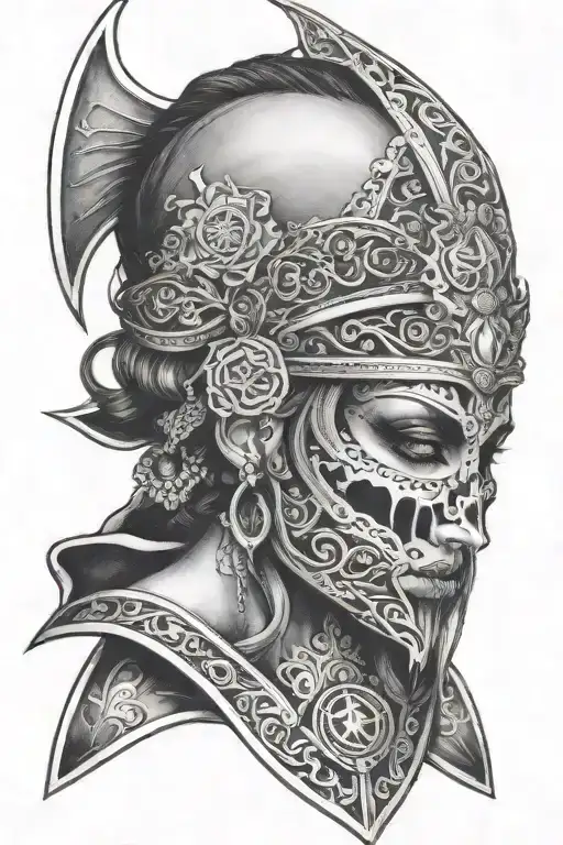 Witchy Gypsy girl tattoo design idea