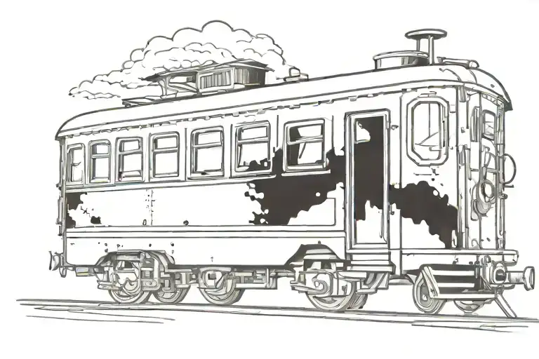 train car tattoo design idea