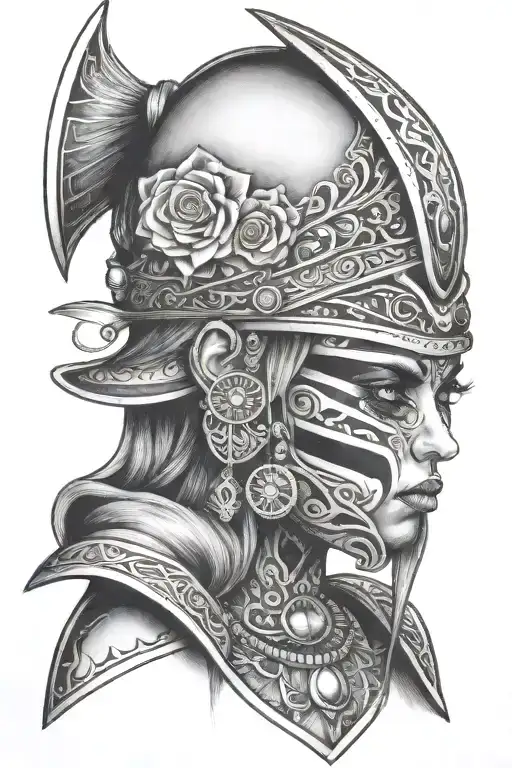 Witchy Gypsy girl tattoo design idea