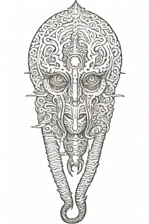 1800s creature tattoo design idea