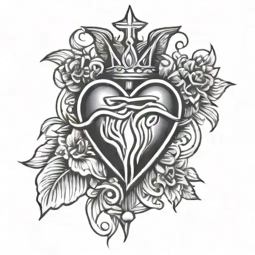 sacred heart tattoo design idea