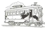 train car tattoo design idea