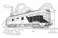 train car tattoo design idea