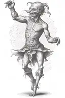 1800s creature dancing tattoo design idea
