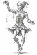 marionette hanging tattoo design idea