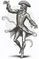 1800s creature dancing tattoo design idea