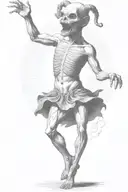 1800s creature dancing tattoo design idea