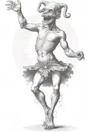 1800s creature dancing tattoo design idea