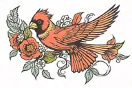 cardinal flying tattoo design idea