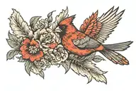cardinal flying tattoo design idea