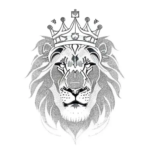 full sleeve Lion with crown and george cross tattoo design idea