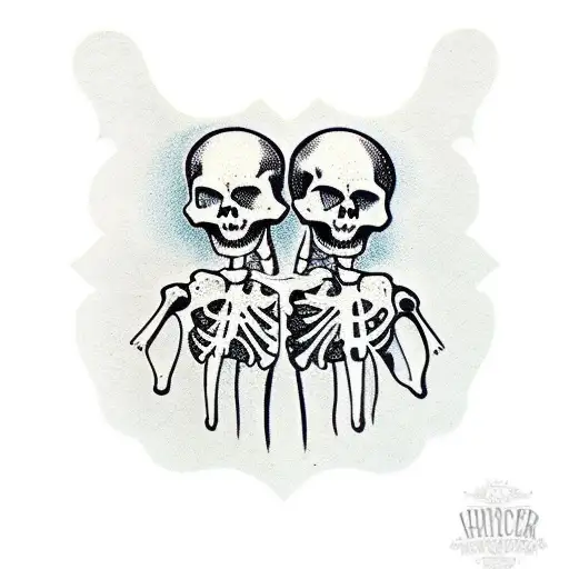 skeleton hands praying tattoo design idea