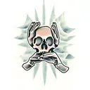 skeleton hands praying tattoo design idea