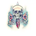 skeleton hands praying tattoo design idea