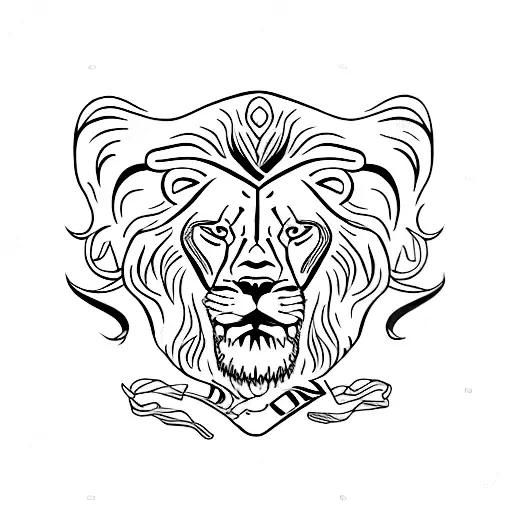 lion red beer that says dynasty on it  tattoo design idea