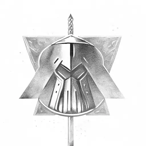 Mjolnir striking a shield with the words 'Worthy' written beneath tattoo design idea