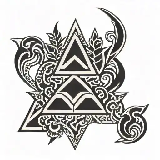 3 silver ferns tri force from legend tattoo design idea