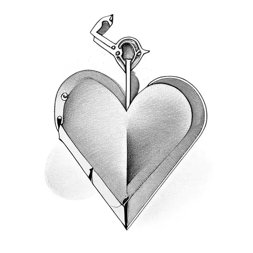 A pair of scissors with a heart-shaped handle tattoo design idea