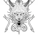 demon wolf tattoo design idea