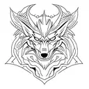 demon wolf tattoo design idea