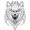 demon wolf tattoo design idea